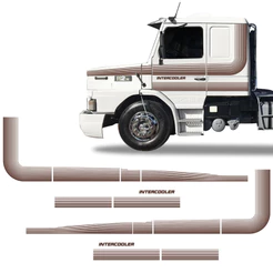Faixas Scania 112 113 1986/ Intercooler Adesivo Cafe/Marrom