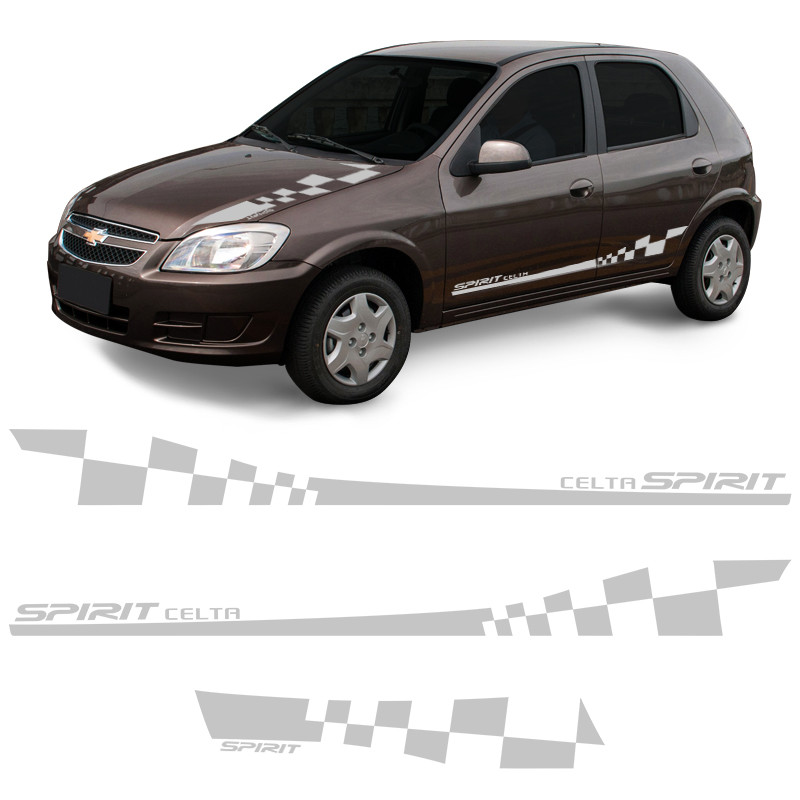 Faixa Celta Spirit 2006/ Adesivo Cinza Lateral e Capo Racing - Spare Parts and Accessories for Vehicles