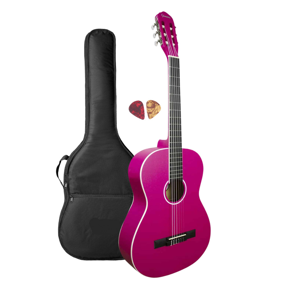 Violão Rosa Estudo Giannini N-14 PKS Acetinado Destro + Capa
