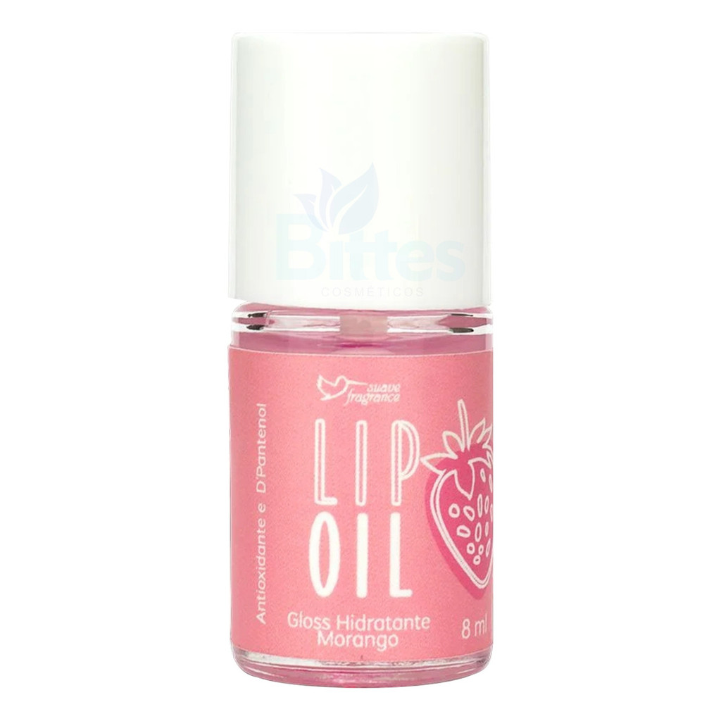 Gloss Hidratante Lip Oil Morango Suave Fragrance Maciez