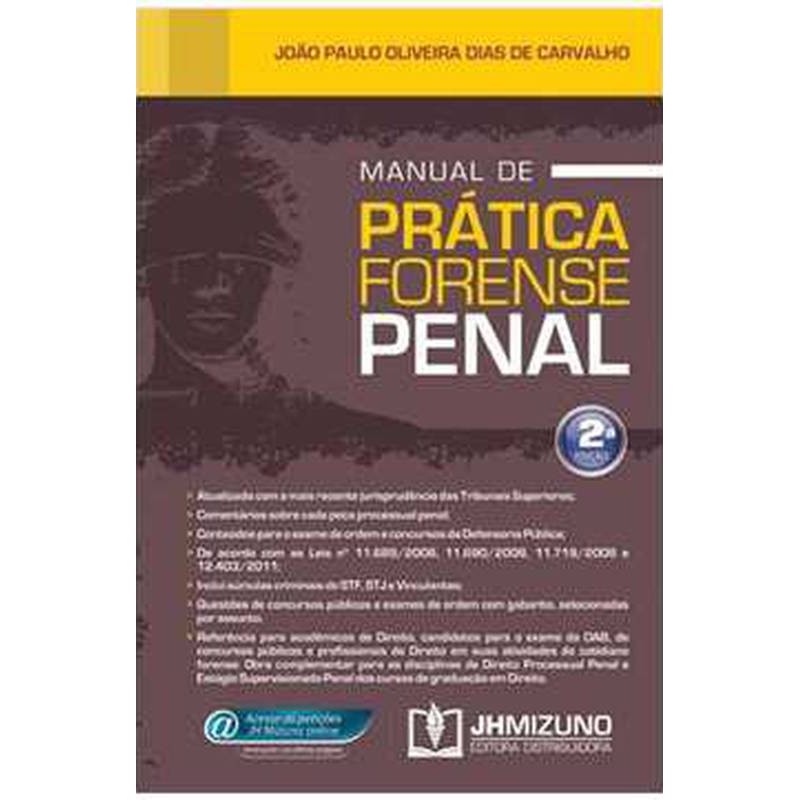 Manual de Prática Forense Penal de João Paulo Oliveira Dias de Carvalho 7332319