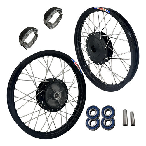Par Aro Ferro Preto Cg Titan Fan 150/160 Lona+rolamento+esp