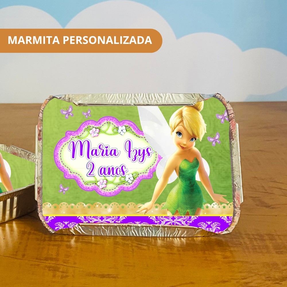 60 Marmitinha Personalizada SININHO Tinker Bell | Marmita Lembrancinha