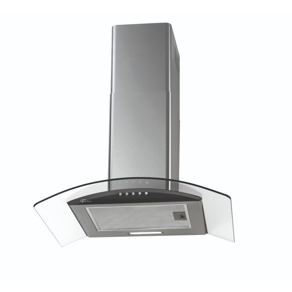 Coifa de Parede 60cm Fischer Fit Vidro Curvo com Função Depurador e Exaustor Inox 220V