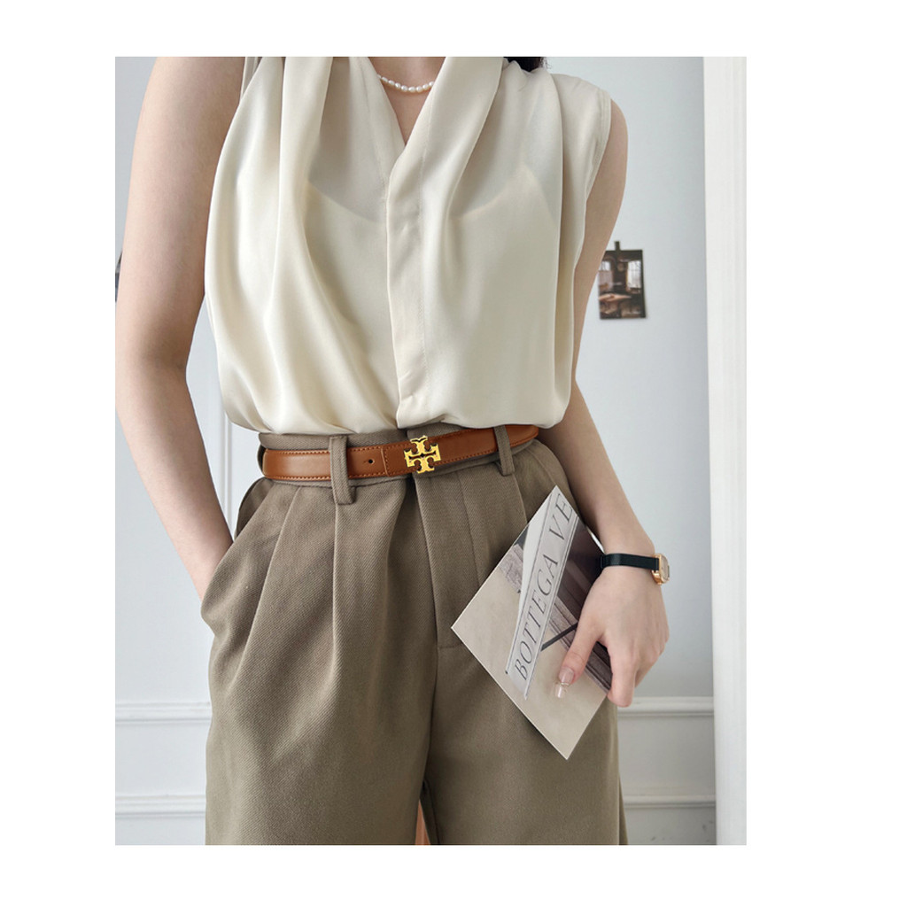 Cinto de couro feminino All-Match TB mesmo estilo cinto senhoras decoração combinando vestido Jeans