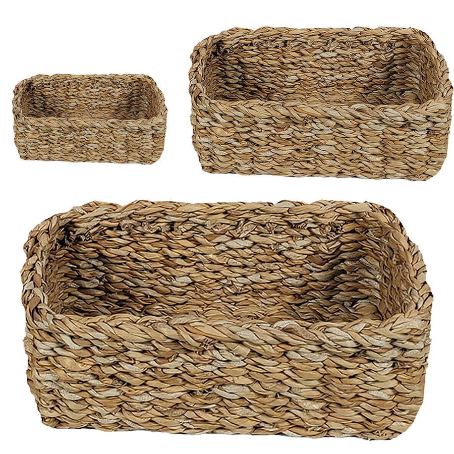 Kit Cesta Decorativa Ecoeama de Seagrass - 3 unidades - Rizzo