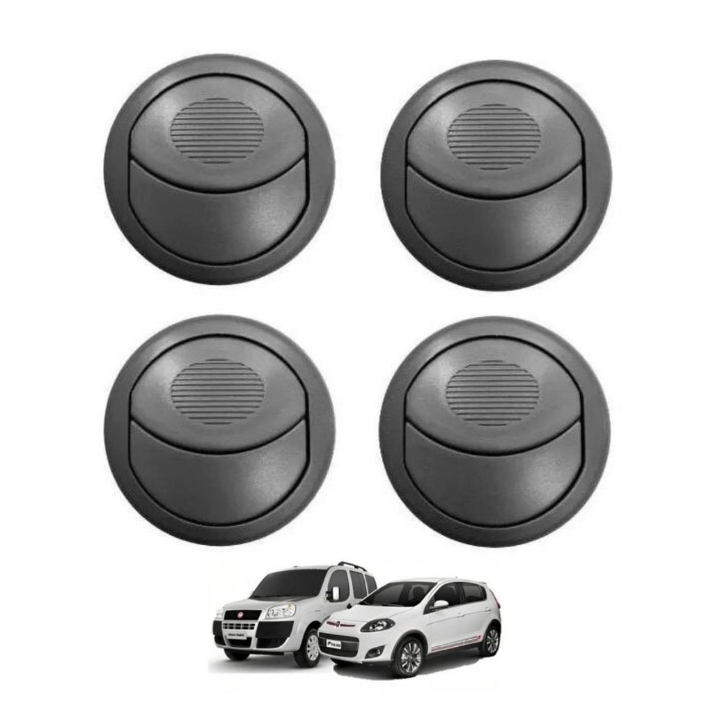 Kit Difusor Ar Central Lateral Cinza Palio Doblo 2012 2019