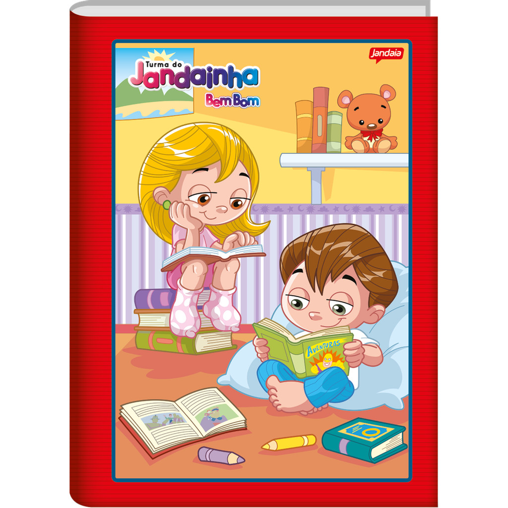 Caderno Brochura 80F Vermelho Bem e Bom 123X - 5 Unidades