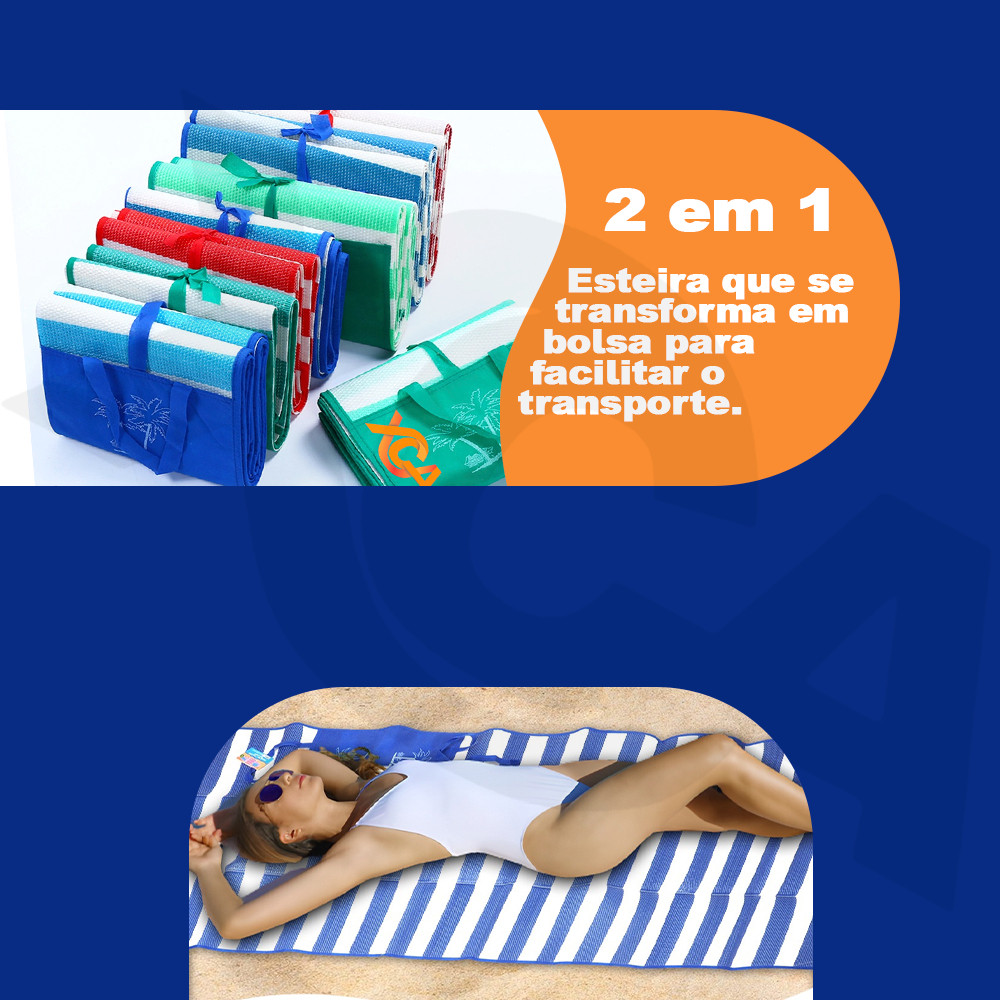 Tapete De Praia Dobrável Esteira Com Alça Vira Bolsa Piquenique Camping Piscina Leve E Prático em Oferta na Shopee