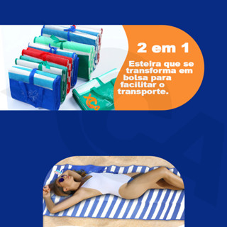 Tapete De Praia Dobrável Esteira Com Alça Vira Bolsa Piquenique Camping Piscina Leve E Prático em Oferta na Shopee