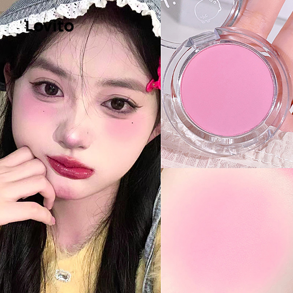 Lovito Blush Casual Liso De Cor Única Vitality Girl Matte Natural Blending Blush Para Mulheres LCS09045 em Oferta na Shopee