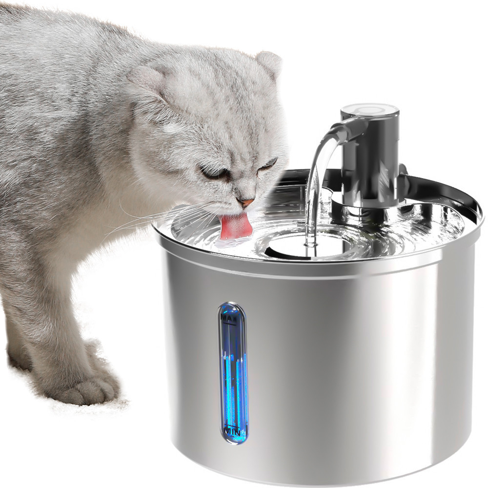 Newpet Bebedouro Fonte Água 3l Filtro Silenciosa Inox Gatos Cães -Bivolt