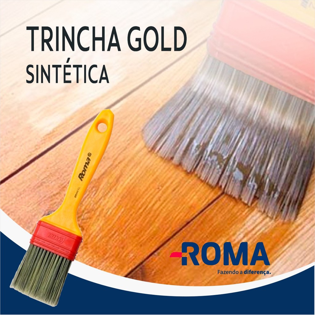 Trincha Para Pintura 1 Polegada Trincha Gold 317 Cerdas Sintéticas Indicadas Para Vernizes - Roma · foto 2