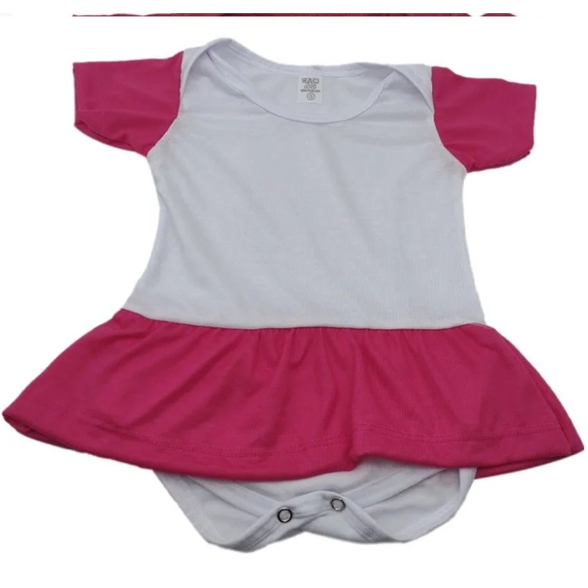 Body Raglan com Babado  ou sem Pink ou vermelho sublimavel infantil bebe