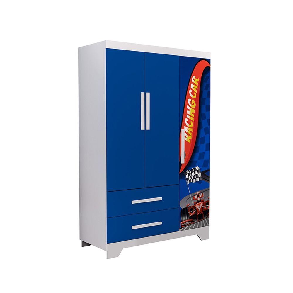 Detalhes do Guarda Roupa Organizador Infantil Personagem Azul
