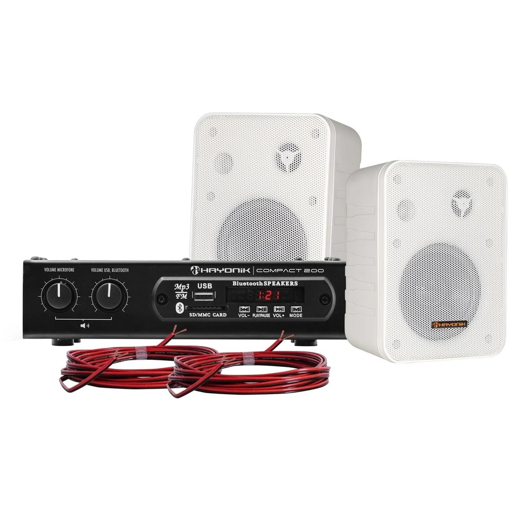 Kit Som Ambiente 200w Musical Ambience 2000 Branco Hayonik