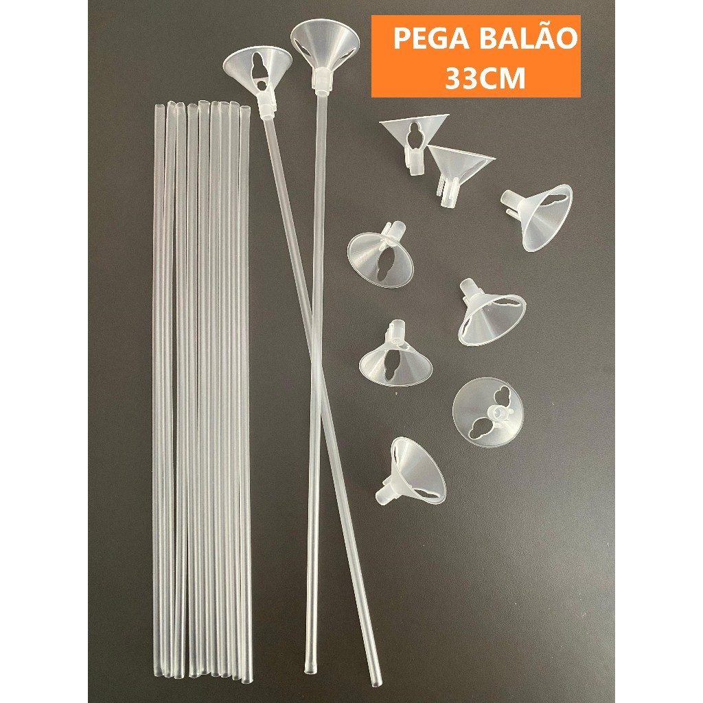 Kit 20 Vareta Haste Suporte Pega Balão 30cm