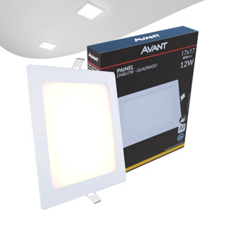 Painel Plafon Led Alu 12w 3000k Emb. Quadrado 110v/220v 17cm Avant em Oferta na Shopee