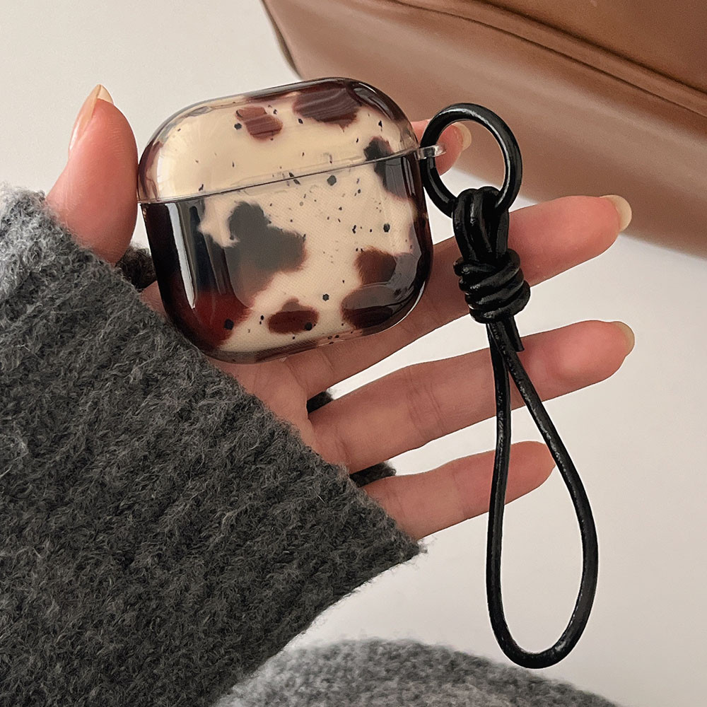 Bonito Ágata Preta Tonto Ponto Sujo Caso Para AirPods 1 2 3 Pro 2 4 ANC Pro2 Pro3 2025 Fone De Ouvido Capa Protetora Com