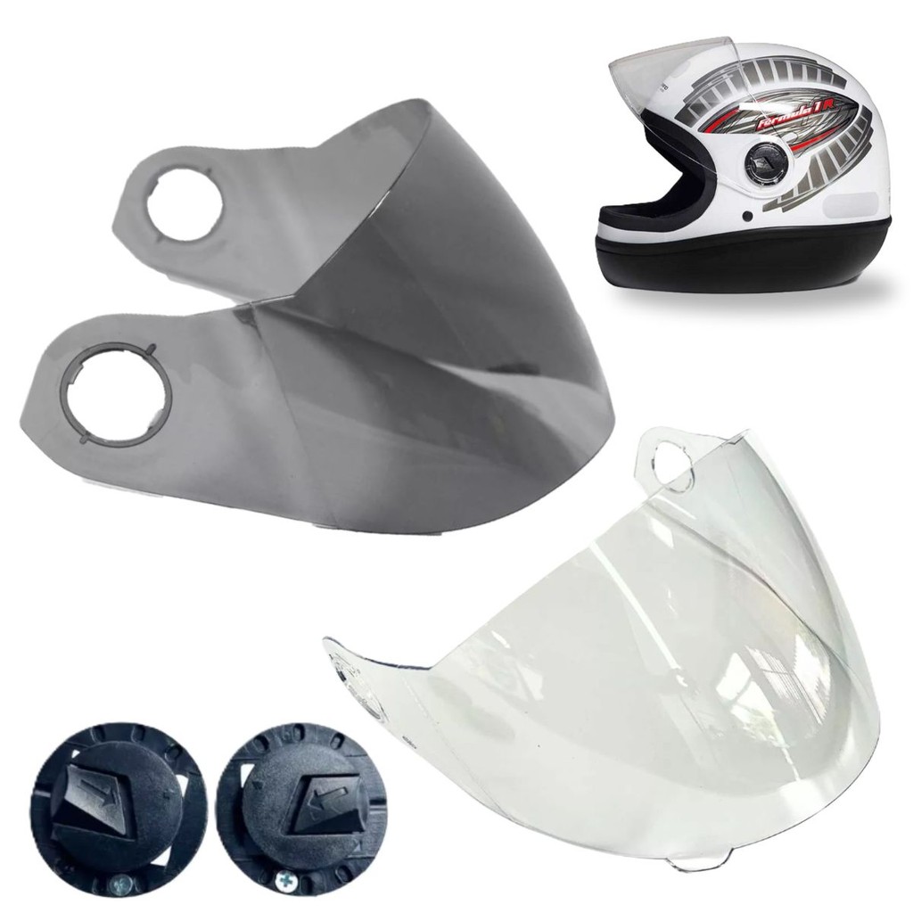Kit Viseiras Antirrisco P/ Capacete Taurus Formula 1 (Cristal e Fumê) em Oferta na Shopee