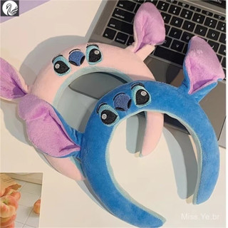 Kawaii Stitch Hair Band Lilo E Desenhos Animados De Pelúcia Rosa Azul Headband Personagens Headwear Acessórios de Cabelo em Oferta na Shopee