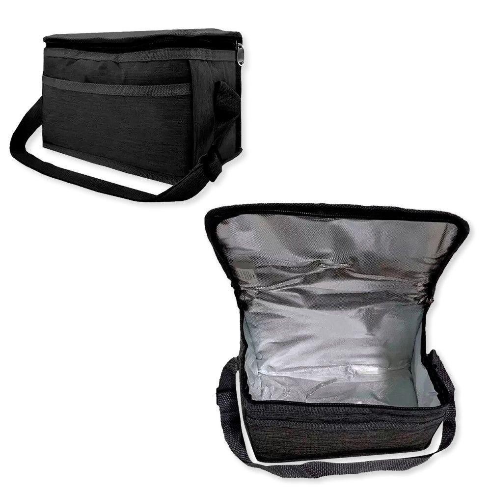 Bolsa Térmica Porta Marmita Lanche Bebida Preta - Home & Living