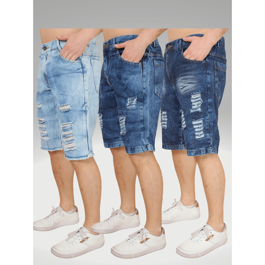 Kit 3 Bermuda Heritage Jeans shorts  Light Lisa Laicra Grande