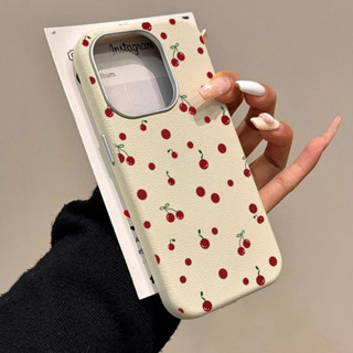 Vermelho Cereja Onda Ponto Caso Para iPhone 16 15 14 13 12 11 Pro Max X XS 7 8 Plus SE2 Lichee Padrão Capa De Couro em Oferta na Shopee