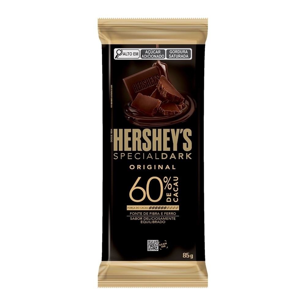 Chocolate Hershey's Special Dark 60% Cacau Tradicional 85g - Embalagem com 17 Unidades - Food & Beverages