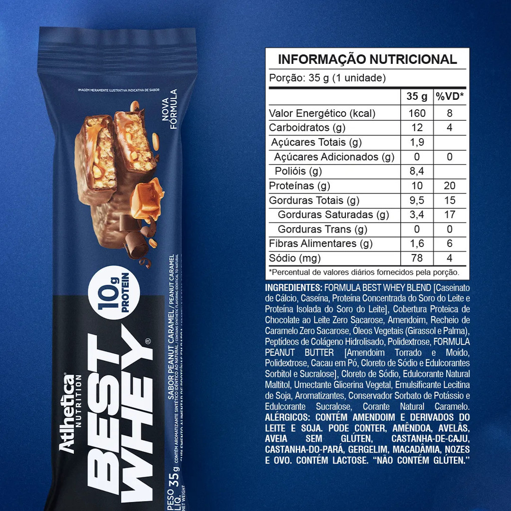Best Whey Bar Peanut Caramel (DPL 12 uni) - Atlhetica Nutrition — imagem 2 de 2
