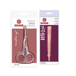 Kit Tesoura BC701 Pinça Rose Gold BC514 Sobrancelha Mundial