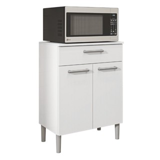Armário de Cozinha Balcão Multiuso Para Micro Ondas Com Gaveta Diamante Branco Kit's Paraná em Oferta na Shopee