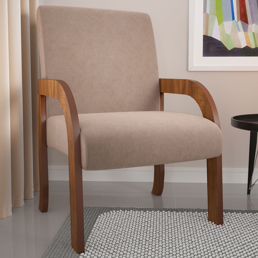 Poltrona Veneza Seda/Tabaco - Viero Móveis em Oferta na Shopee