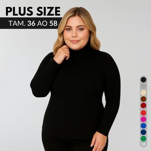 Blusa Plus Size Feminina Blusa Manga Longa Feminina Cacharrel Feminino Sueter Feminino Gola Alta Frio