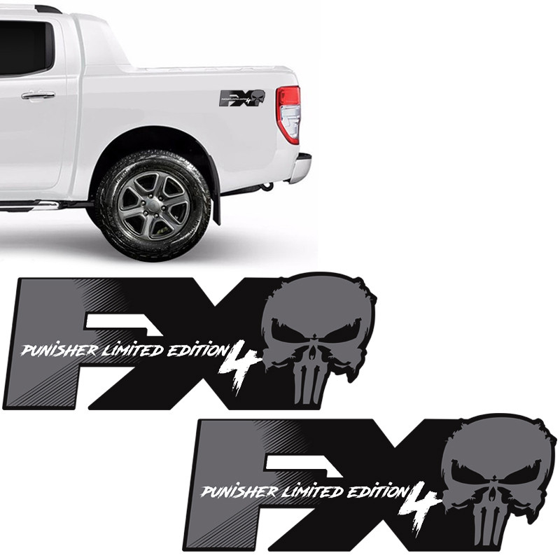 Par Adesivos Fx4 Punisher Limited Edition Emblema Lateral em Oferta na Shopee