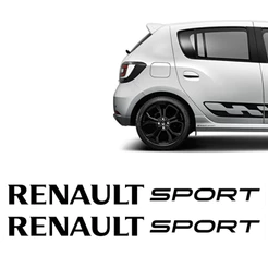 Adesivos Renault Sport Sandero Rs Logan Duster Lateral Preto