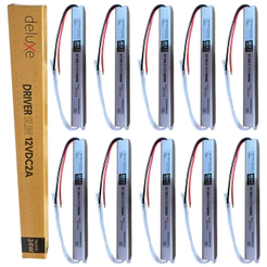 Kit Fonte Slim Driver 12V 2A 24W Bivolt 127v 220v Para Perfil Fita De Led Avant