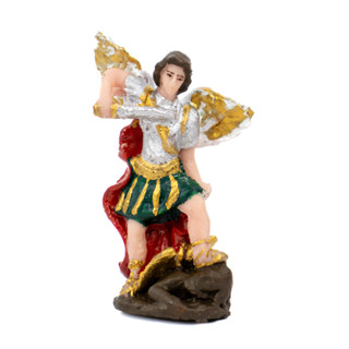 Escultura São Miguel Arcanjo 8 cm em Resina Pintado a Mão - Proteção em Oferta na Shopee