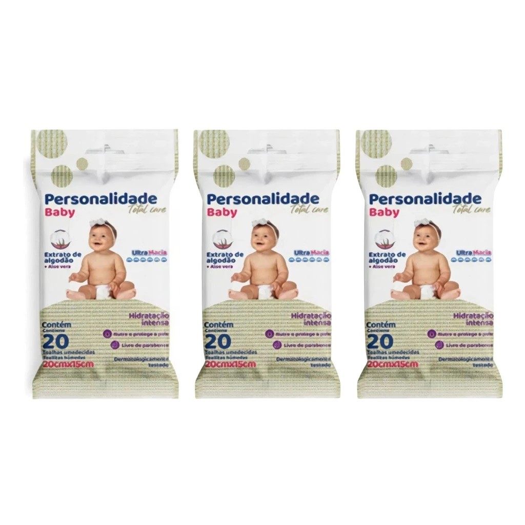 Kit 3 Pcts Toalha Umedecida Personalidade Pocket 20 Un em Oferta na Shopee