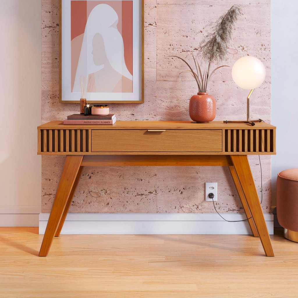 Aparador Riviera 1 Gaveta Ripado Freijó - Colibri em Oferta na Shopee