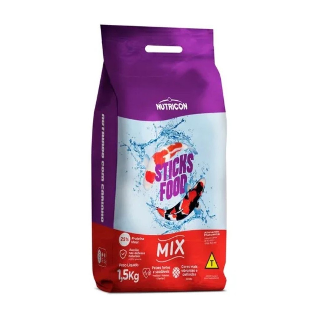 Ração Sticks Food Carpa MIx 1,5kg Nutricon