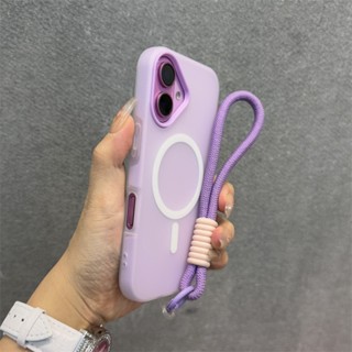 Capa De Telefone Magnética Luxuosa Fosca Em Cor Gelatinosa Com Cordão De Alça Para IPhone 11 12 13 14 15 16 Pro Max Plus em Oferta na Shopee