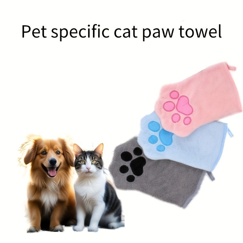 Toalhas Absorventes de Secagem Rápida para Patas de Gato PawGroomPro, Luvas de Poliéster para Grooming de Animais de Est em Oferta na Shopee