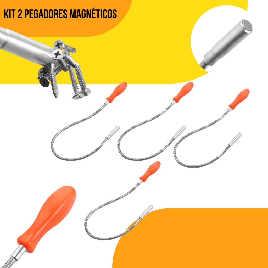 Pegador Magnético 54cm Haste Flexível com Ima na ponta Magnética