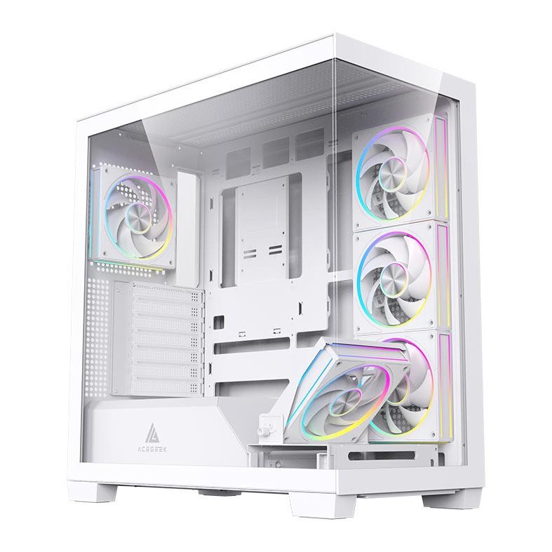 Gabinete Gamer Acegeek Nebula, Mid-Tower, Lateral de Vidro, Branco, AG-NEBULA-WH