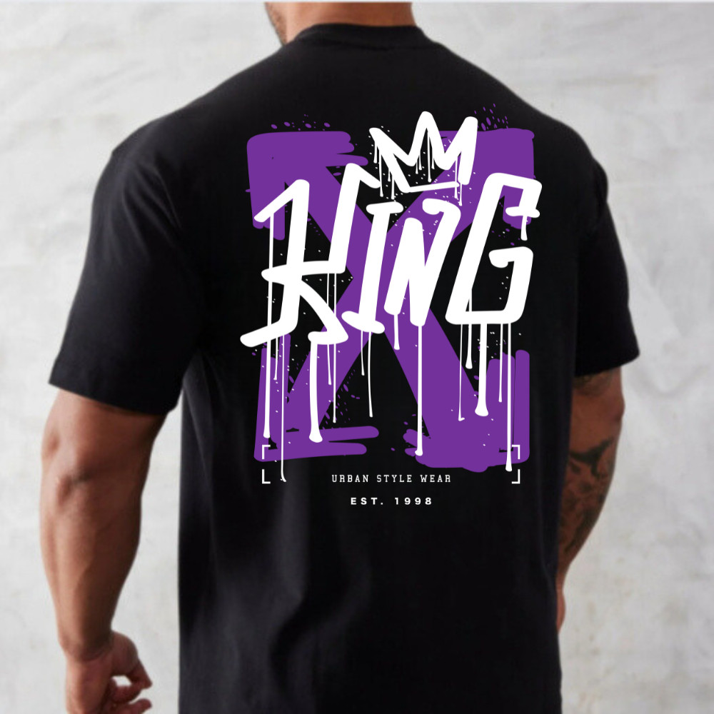 Camiseta Masculina oversized Streetwear moda fitness anti cardio king lançamento academia treino Musculação