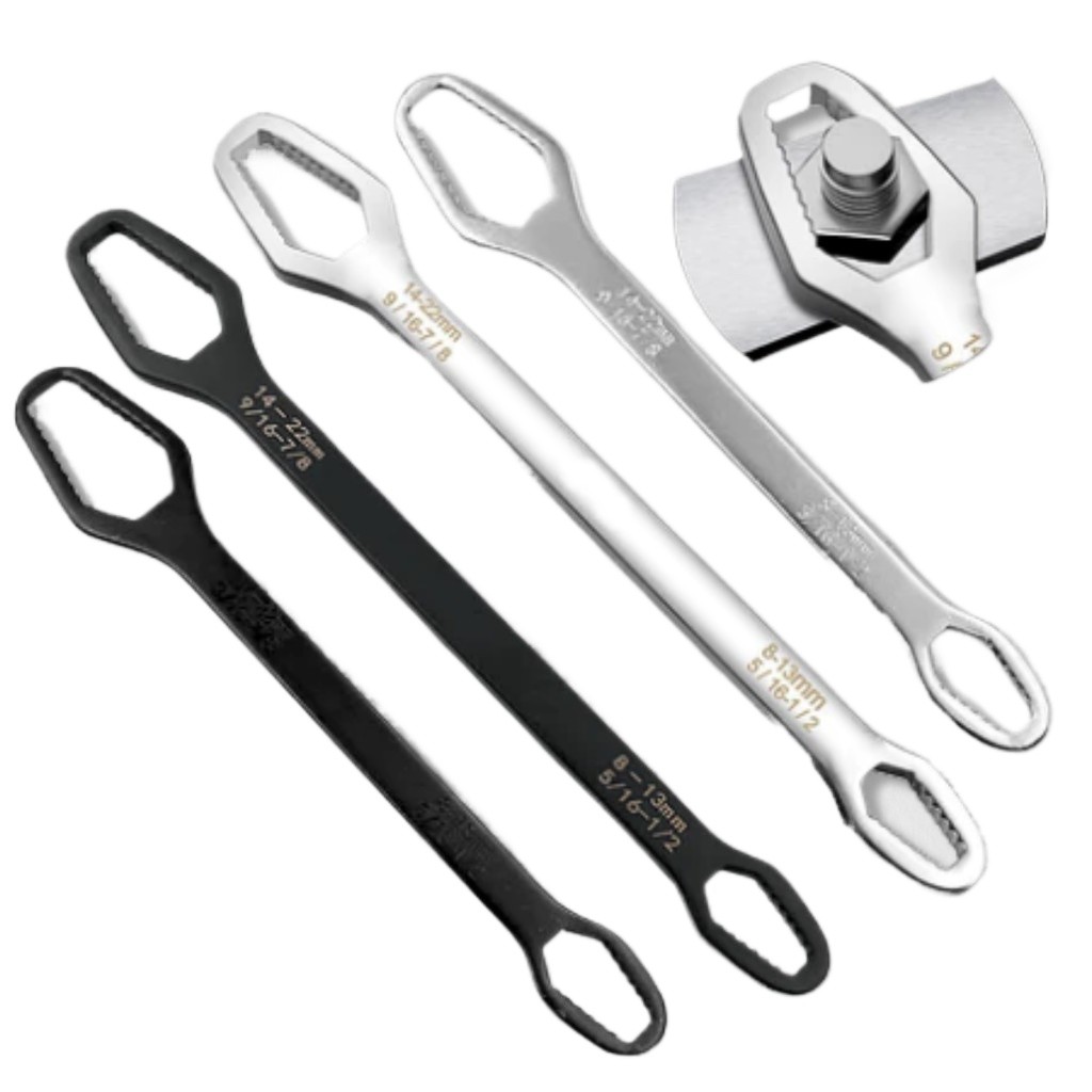 Chave Combinada Boca Estria Fixa Aço Universal 8 a 24mm Cabeça Dupla Ferramenta Resistente