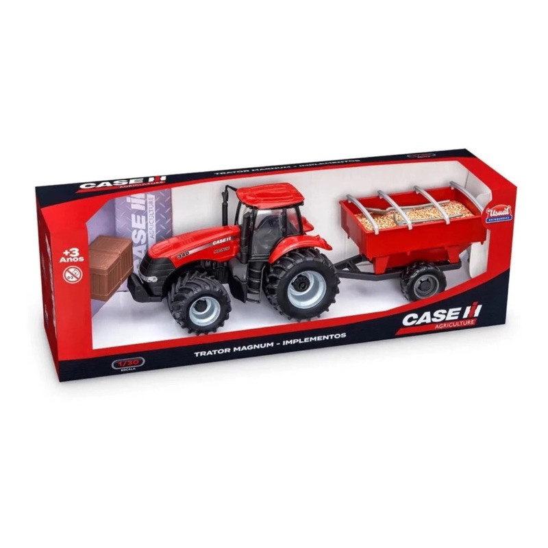 Trator de Brinquedo Case Graneleiro Agriculture 1/30 Menino