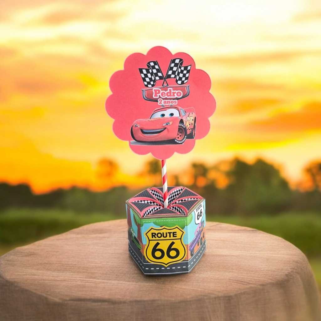 10 Unidades Centro de mesa Festa Carros Cars em Oferta na Shopee