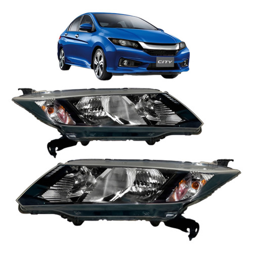 Par Farol Honda City 2014 2015 2016 Manual Máscara Negra
